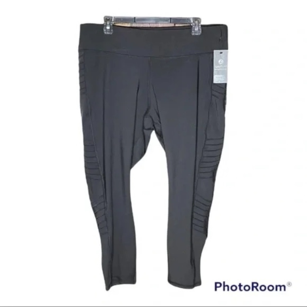 NEW Leg End Active CY21050PL Infinity Moto 7/8 Legging With Pocket Black 2X